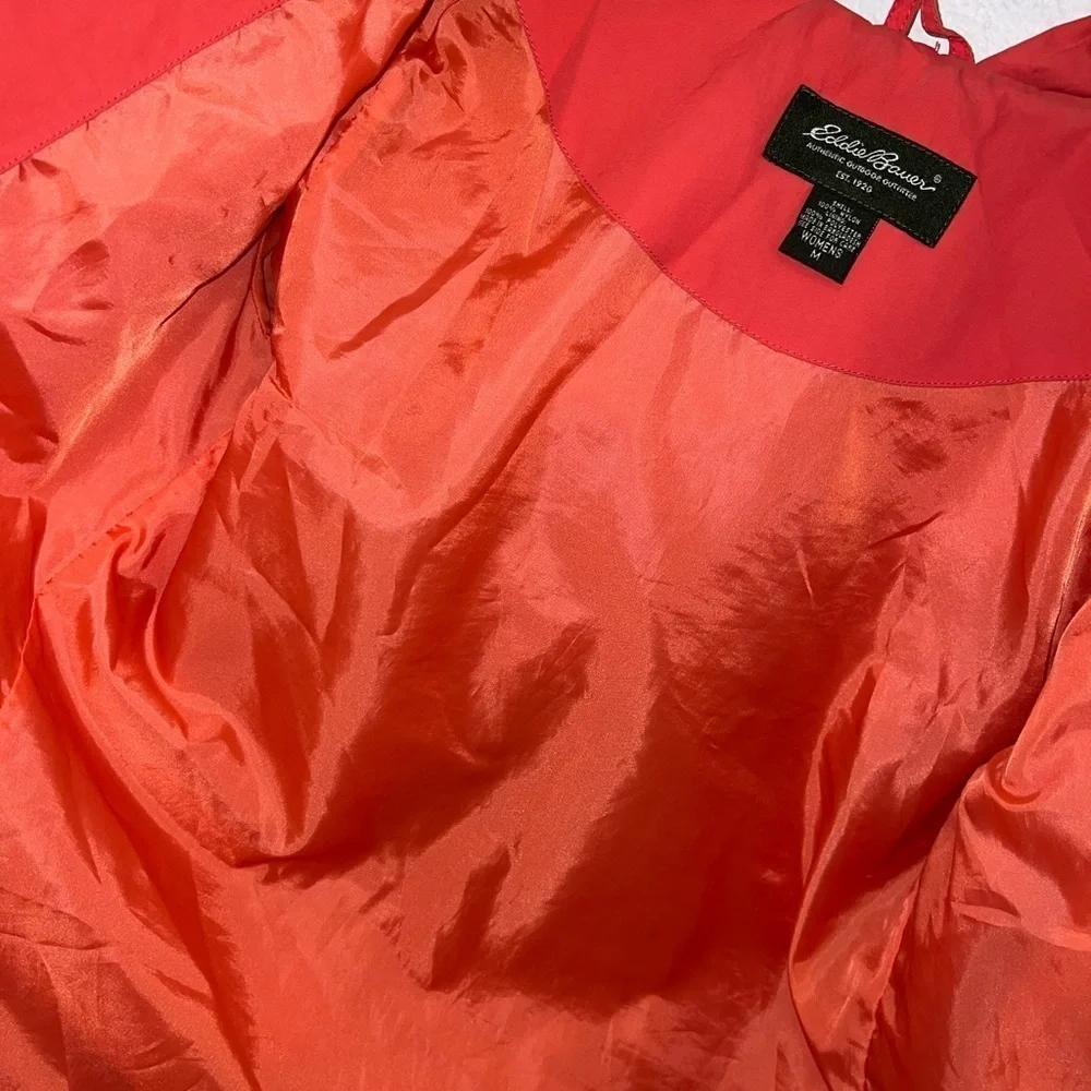 Eddie Bauer Pink & Red Zip-Up Jacket Rain Coat With Buttons - Picture 4 of 5